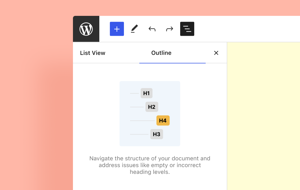 Document-Outline-List-View Gutenberg 14.5 Introduces New “Document Overview” Panel, Improves Block Spacing Controls design tips 