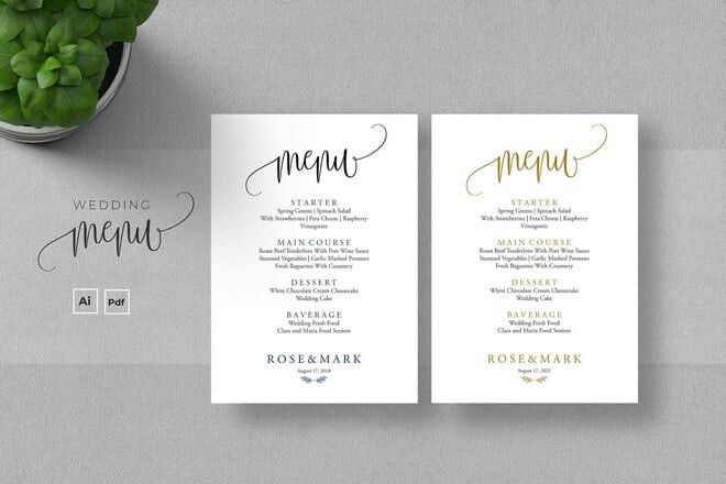 wedding-menu-template 20+ Elegant Wedding Menu Templates & Ideas (For Food & Drink) design tips 