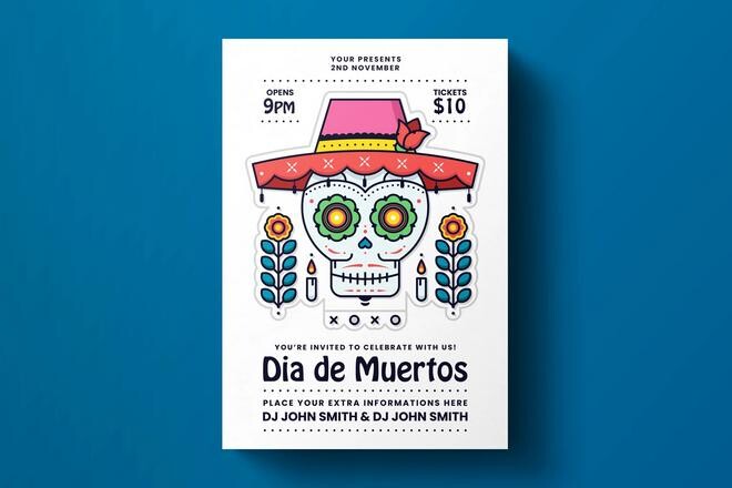 day-of-the-dead-templates 25+ Día De Los Muertos Mockups, Graphics & Resources (Day of the Dead) design tips 